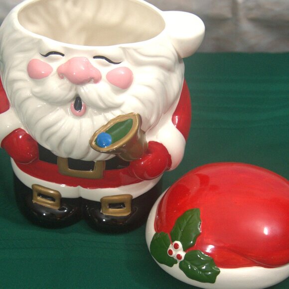 Vintage Ceramic Santa Claus Cookie Jar with Music Plays Jingle Bells - Picture 4 of 6